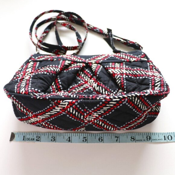 Vera Bradley Minsk Plaid Quilt Adjustable Strap Top Zip Lined Red Crossbody Bag - Picture 7 of 13